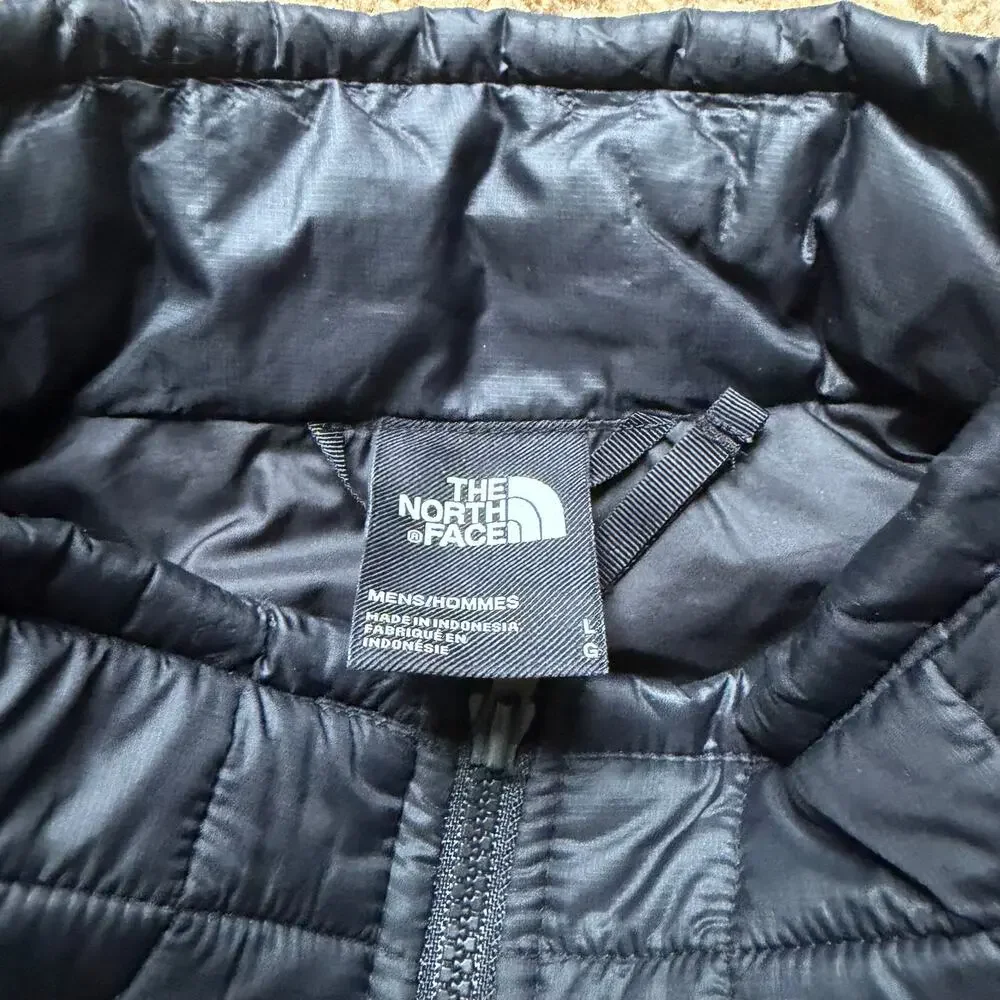 The North Face Quilted Thermoball Eco Full Zip Puffer Jacket Size L Black